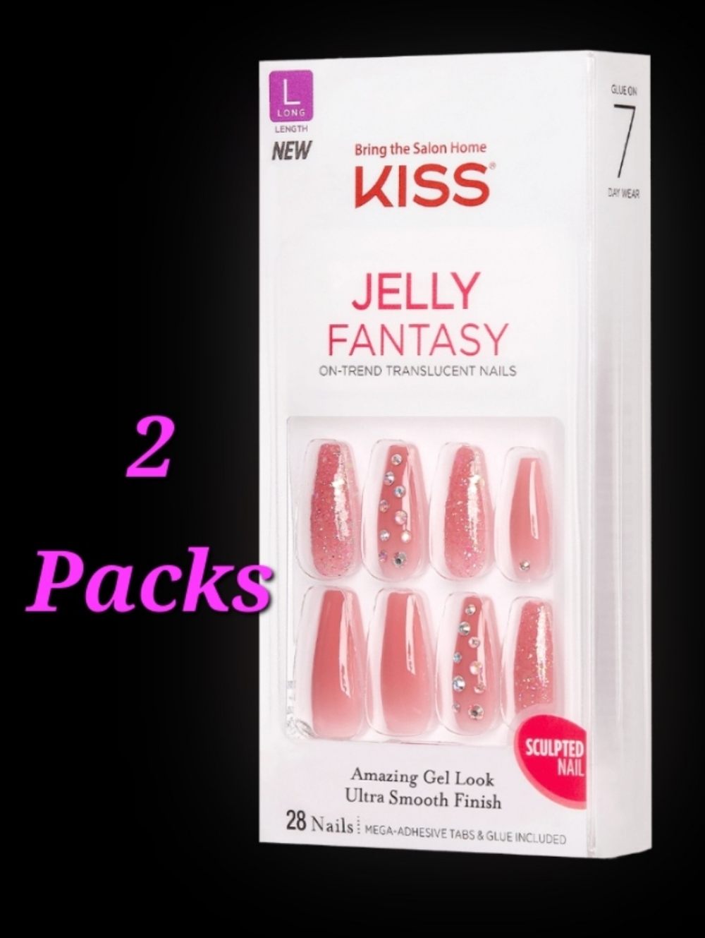 KISS Jelly Fantasy Press On Nails Kit  2 Packs NEW